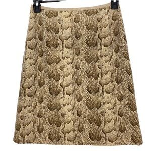 Liz Claiborne cream, tan & brown snake skin print skirt, 6